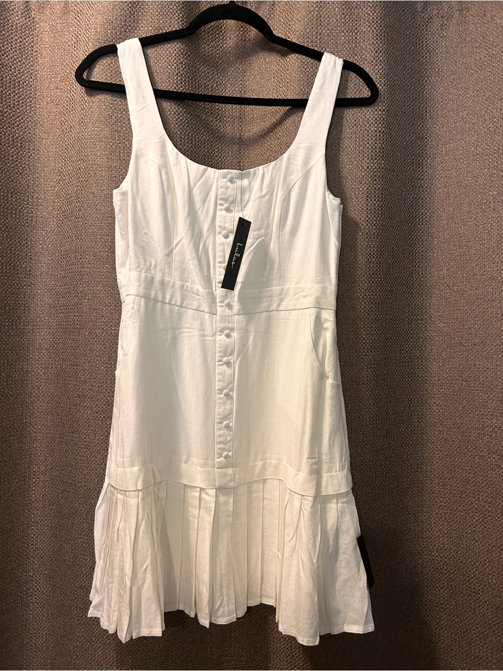 Lulu's White Sleeveless Button-Front Mini Dress